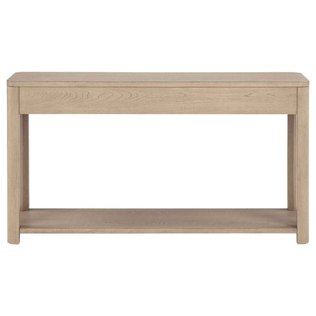 Marcelo Light Elm Sofa Console Table with 2 Drawers and Shelf by Coaster at Eve Furniture