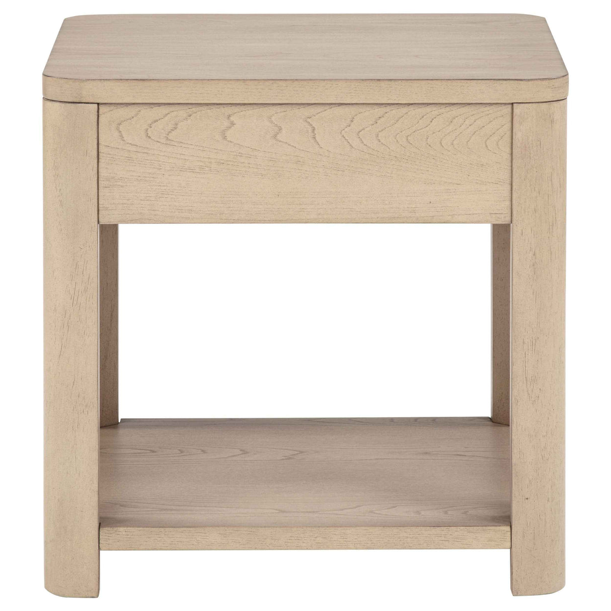 Marcelo Light Elm Wood End Table with Drawer and Shelf by Coaster at Eve Furniture