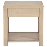 Marcelo Light Elm Wood End Table with Drawer and Shelf by Coaster at Eve Furniture