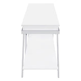 Marcia 1-drawer Wood 60" TV Stand White High Gloss and Chrome