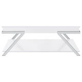 Marcia White 2-Piece High Gloss Lift Top Coffee and End Table Set by Coaster at Eve Furniture
