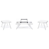 Marcia White 3-Piece High Gloss Lift Top Coffee and End Table Set by Coaster at Eve Furniture