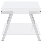 Marcia White 3-Piece High Gloss Lift Top Coffee and End Table Set by Coaster at Eve Furniture