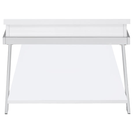 Marcia White 3-Piece High Gloss Lift Top Coffee and End Table Set by Coaster at Eve Furniture