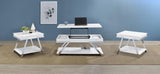Marcia White 3-Piece High Gloss Lift Top Coffee and End Table Set by Coaster at Eve Furniture