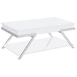 Marcia Wood Rectangular Lift Top Coffee Table White High Gloss and Chrome by Coaster at Eve Furniture