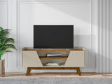 Marcus 53.14 TV Stand in Greige and Nature by Manhattan Comfort at Eve Furniture
