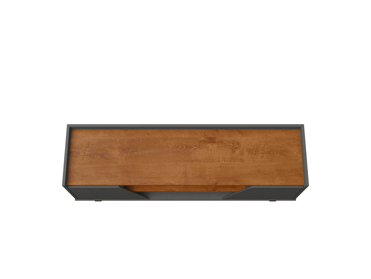 Marcus 53.14 TV Stand in Grey and Nature by Manhattan Comfort at Eve Furniture