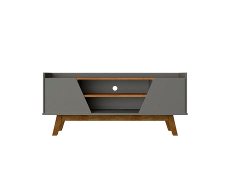 Marcus 53.14 TV Stand in Grey and Nature by Manhattan Comfort at Eve Furniture