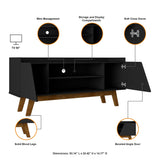 Marcus 53.14 TV Stand in Matte Black by Manhattan Comfort at Eve Furniture