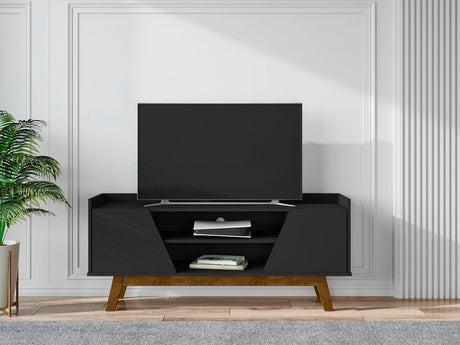 Marcus 53.14 TV Stand in Matte Black by Manhattan Comfort at Eve Furniture