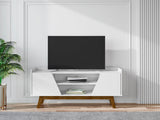 Marcus 53.14 TV Stand in White by Manhattan Comfort at Eve Furniture