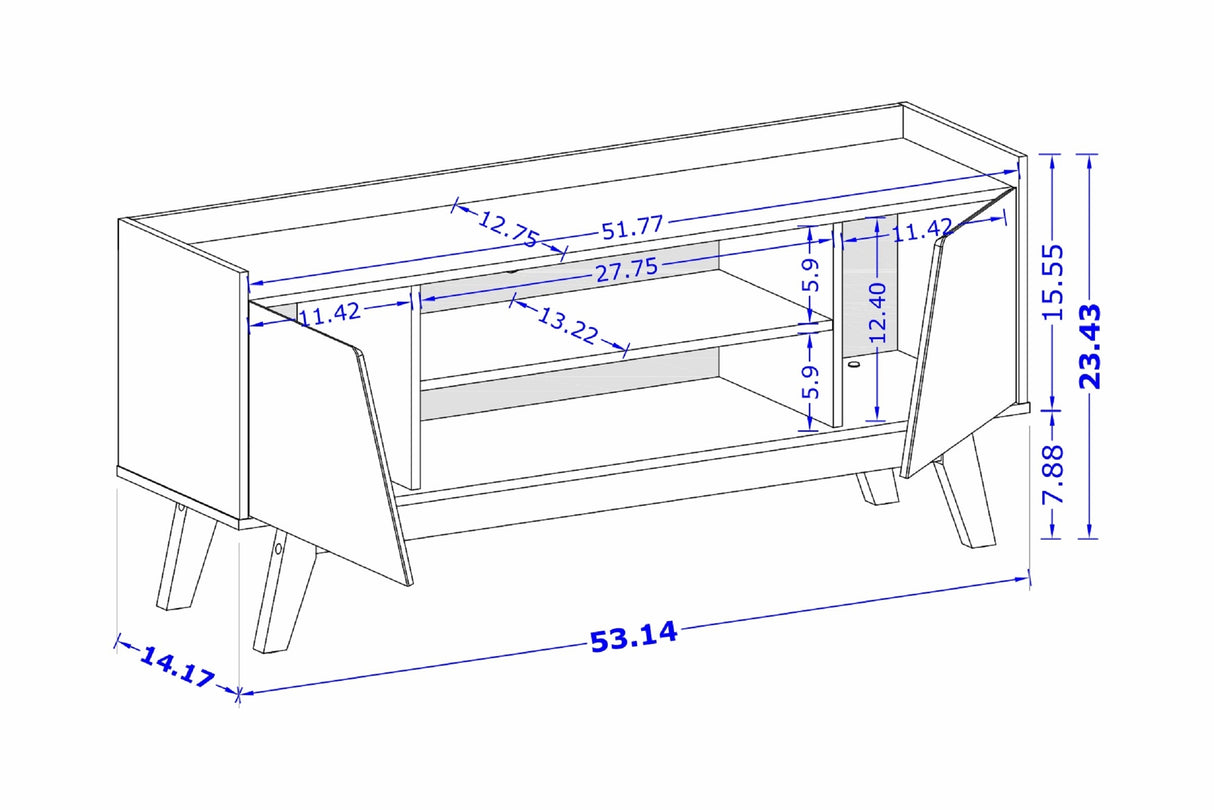 Marcus 53.14 TV Stand in White by Manhattan Comfort at Eve Furniture