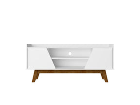 Marcus 53.14 TV Stand in White by Manhattan Comfort at Eve Furniture