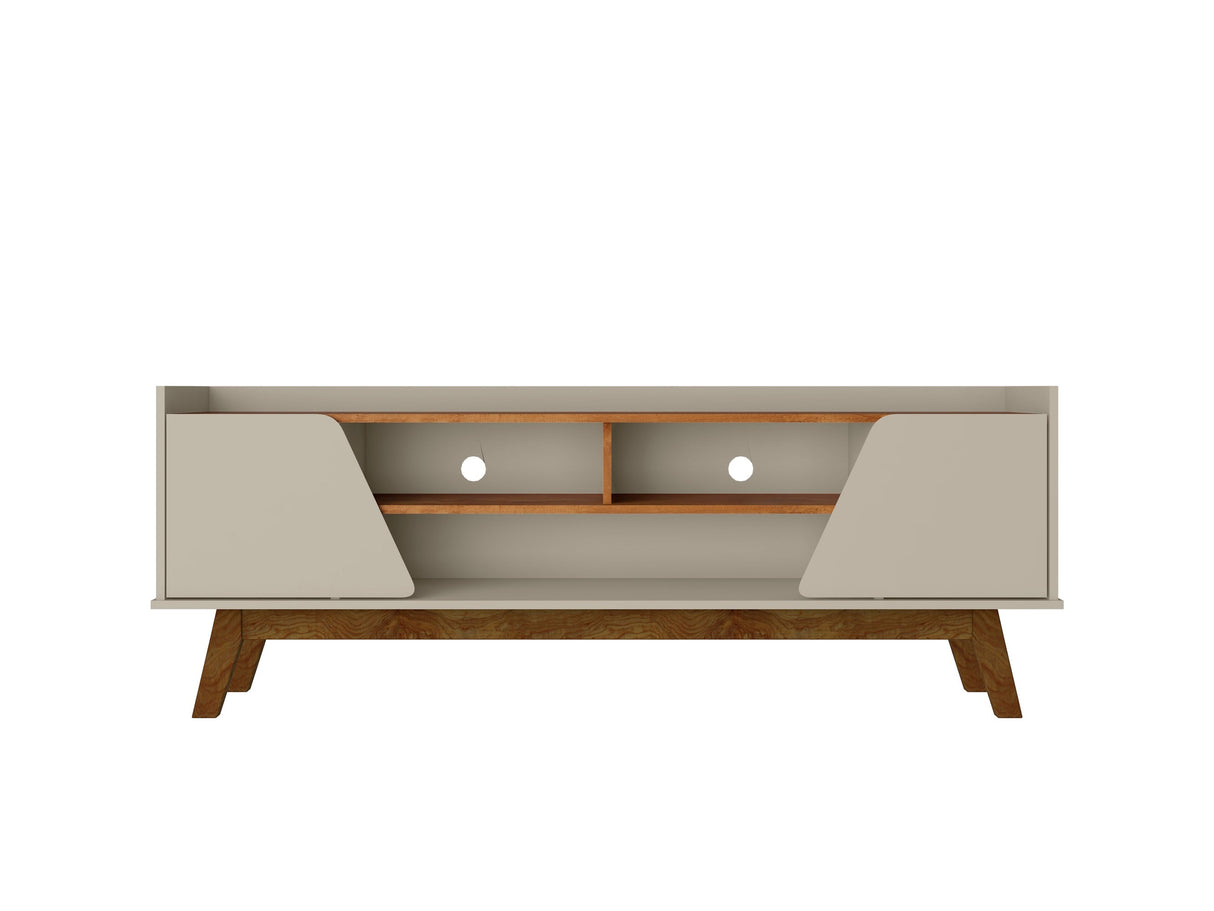 Marcus 62.99 TV Stand in Greige and Nature by Manhattan Comfort at Eve Furniture