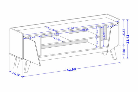 Marcus 62.99 TV Stand in Grey and Nature by Manhattan Comfort at Eve Furniture