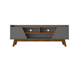 Marcus 62.99 TV Stand in Grey and Nature by Manhattan Comfort at Eve Furniture