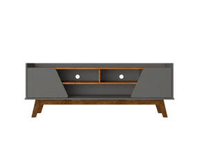 Marcus 62.99 TV Stand in Grey and Nature by Manhattan Comfort at Eve Furniture