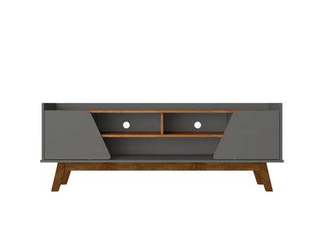 Marcus 62.99 TV Stand in Grey and Nature by Manhattan Comfort at Eve Furniture