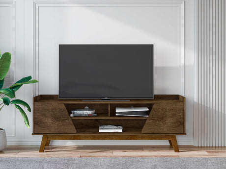 Marcus 62.99 TV Stand in Rustic Brown by Manhattan Comfort at Eve Furniture