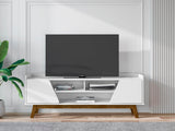 Marcus 62.99 TV Stand in White by Manhattan Comfort at Eve Furniture