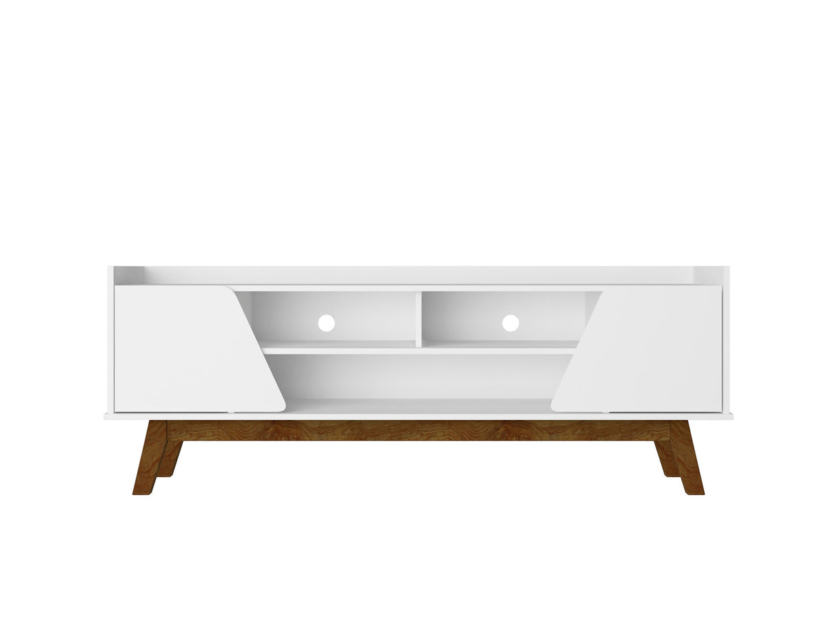 Marcus 62.99 TV Stand in White by Manhattan Comfort at Eve Furniture