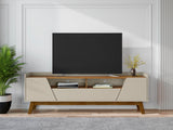 Marcus 70.86 TV Stand in Greige and Nature by Manhattan Comfort at Eve Furniture