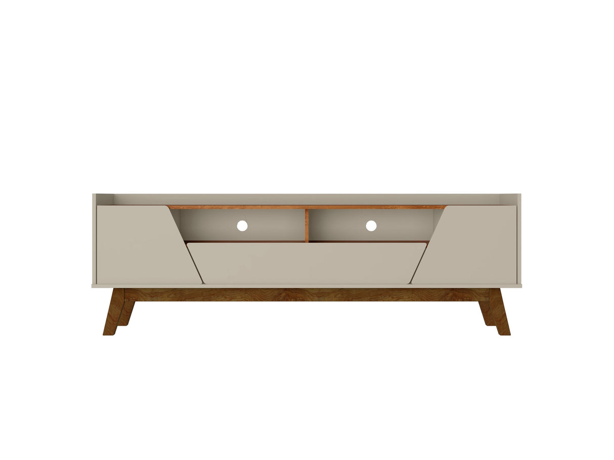 Marcus 70.86 TV Stand in Greige and Nature by Manhattan Comfort at Eve Furniture