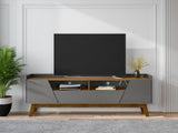Marcus 70.86 TV Stand in Grey and Nature by Manhattan Comfort at Eve Furniture