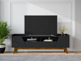 Marcus 70.86 TV Stand in Matte Black by Manhattan Comfort at Eve Furniture