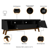 Marcus 70.86 TV Stand in Matte Black by Manhattan Comfort at Eve Furniture