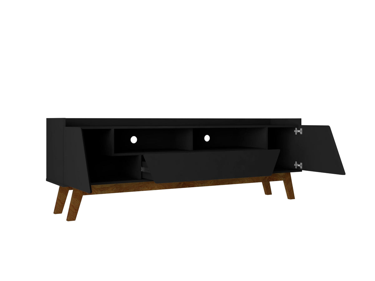 Marcus 70.86 TV Stand in Matte Black by Manhattan Comfort at Eve Furniture