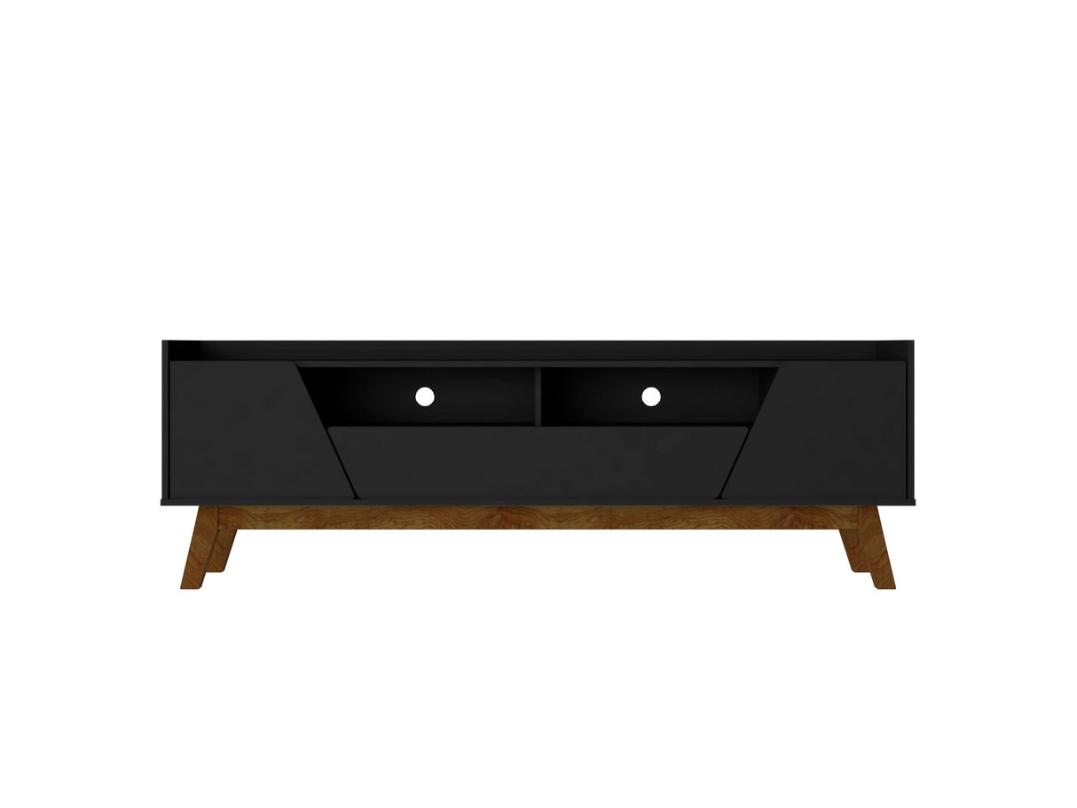 Marcus 70.86 TV Stand in Matte Black by Manhattan Comfort at Eve Furniture