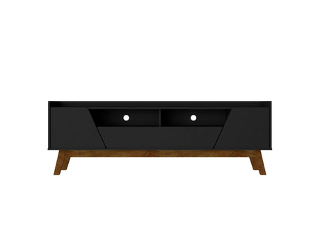 Marcus 70.86 TV Stand in Matte Black by Manhattan Comfort at Eve Furniture