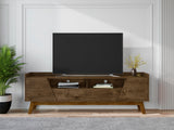 Marcus 70.86 TV Stand in Rustic Brown by Manhattan Comfort at Eve Furniture