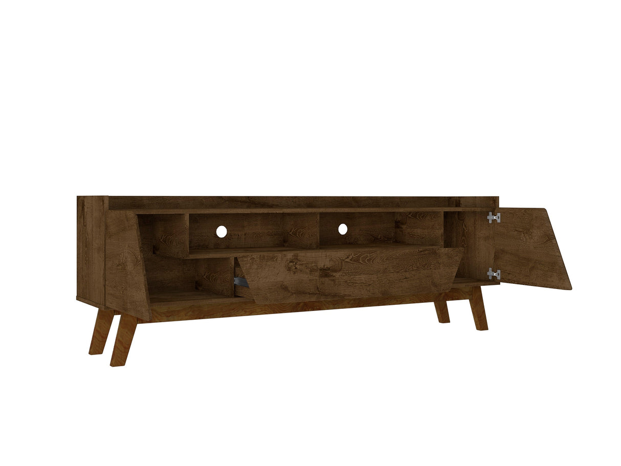 Marcus 70.86 TV Stand in Rustic Brown by Manhattan Comfort at Eve Furniture