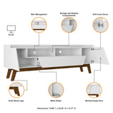 Marcus 70.86 TV Stand in White by Manhattan Comfort at Eve Furniture