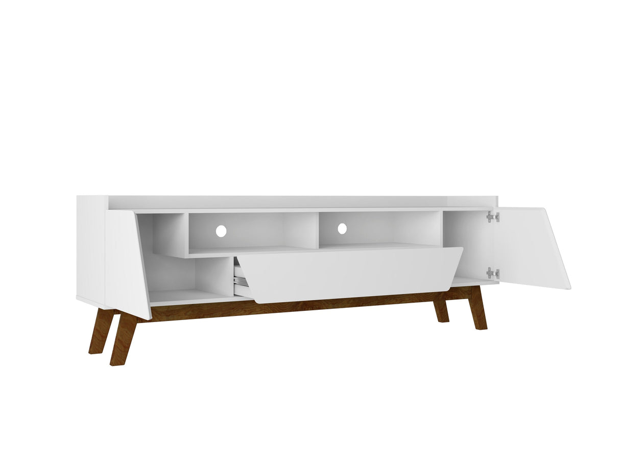 Marcus 70.86 TV Stand in White by Manhattan Comfort at Eve Furniture