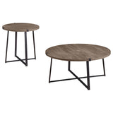 Marcus Light Brown 2-Piece Round Coffee and End Table Set by Coaster at Eve Furniture