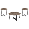 Marcus Light Brown 3-Piece Round Coffee and End Table Set by Coaster at Eve Furniture