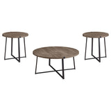Marcus Light Brown 3-Piece Round Coffee and End Table Set by Coaster at Eve Furniture