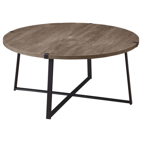 Marcus Round Engineered Wood Coffee Table Grey by Coaster at Eve Furniture