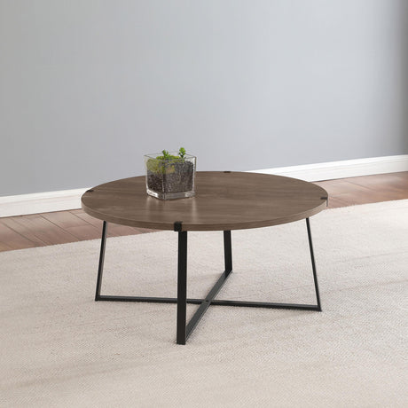 Marcus Round Engineered Wood Coffee Table Grey by Coaster at Eve Furniture