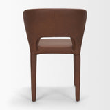 Marek Wingback Dining Arm Chair | Nutmeg Leather w/ Wood, Set of 2 by Mercana at Eve Furniture