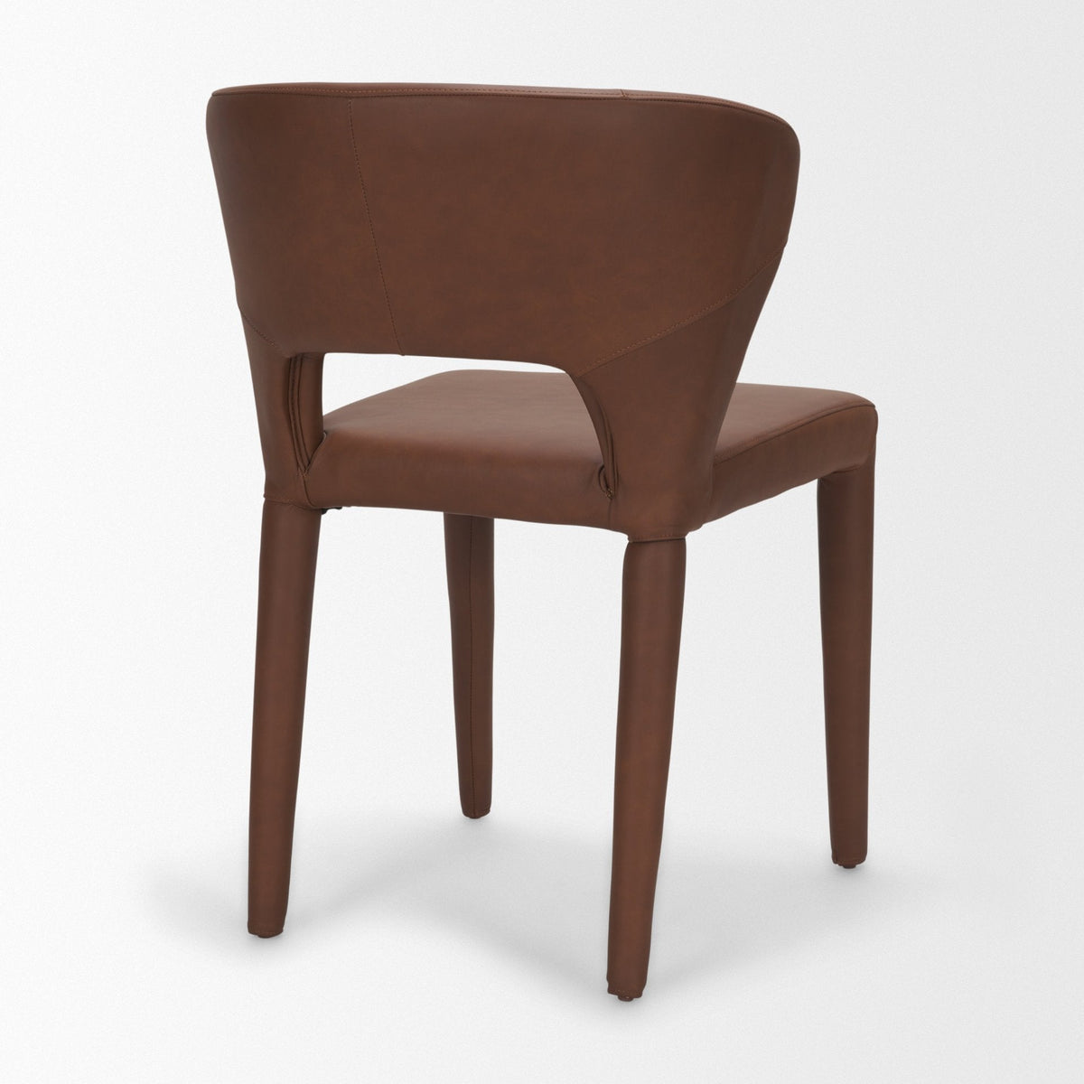 Marek Wingback Dining Arm Chair | Nutmeg Leather w/ Wood, Set of 2 by Mercana at Eve Furniture