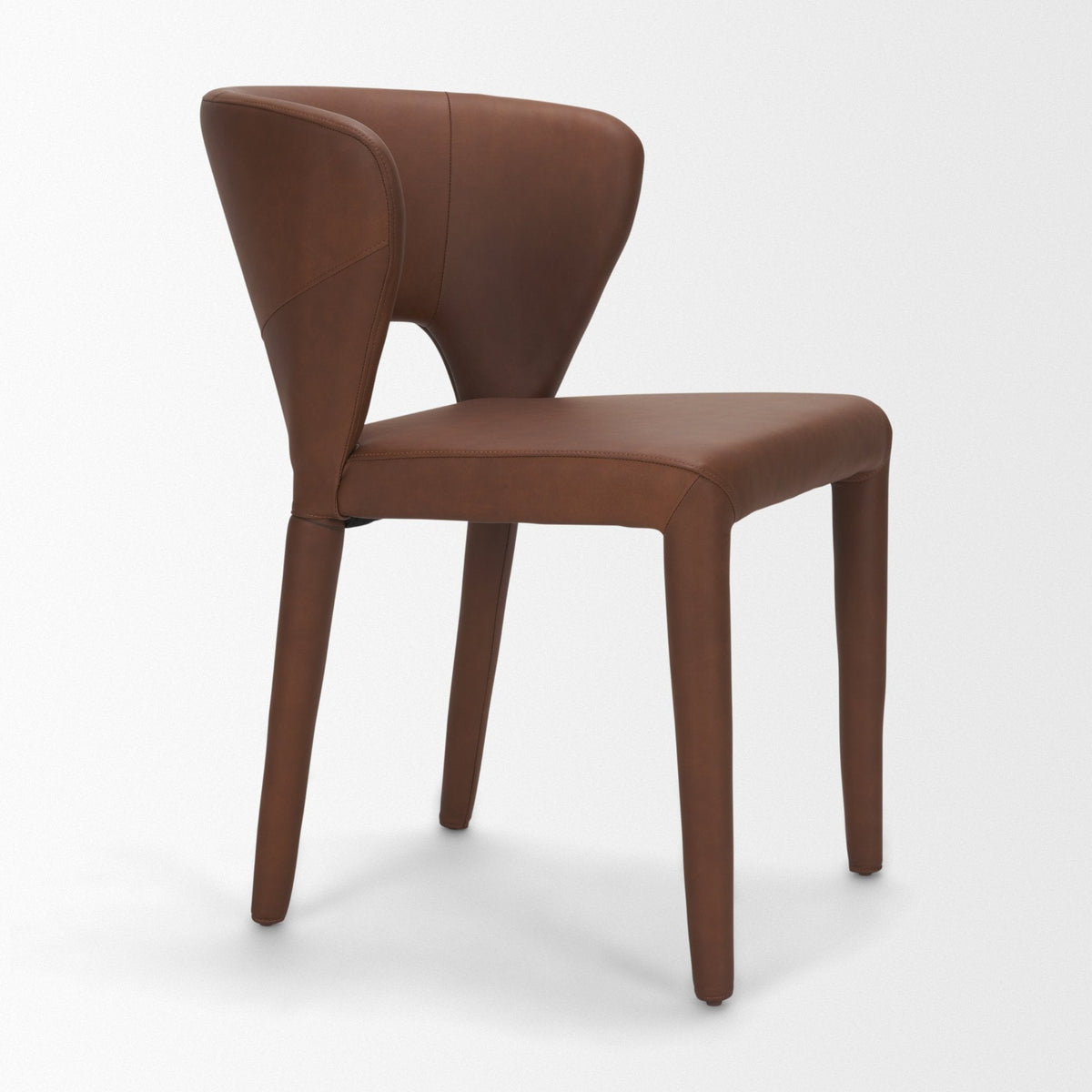Marek Wingback Dining Arm Chair | Nutmeg Leather w/ Wood, Set of 2 by Mercana at Eve Furniture