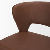 Marek Wingback Dining Arm Chair | Nutmeg Leather w/ Wood, Set of 2 by Mercana at Eve Furniture
