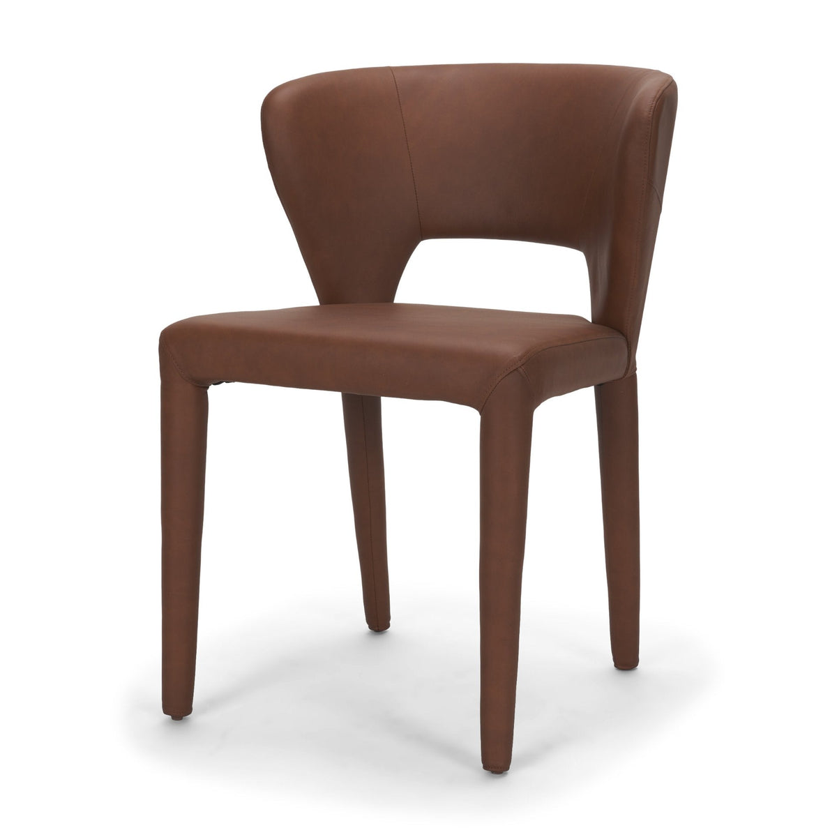 Marek Wingback Dining Arm Chair | Nutmeg Leather w/ Wood, Set of 2 by Mercana at Eve Furniture