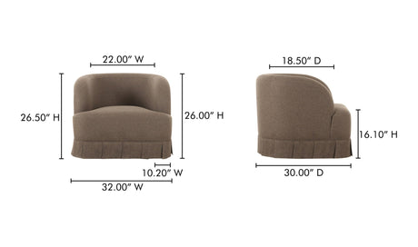 Maren Swivel Chair Brown by Moe's Home at Eve Furniture