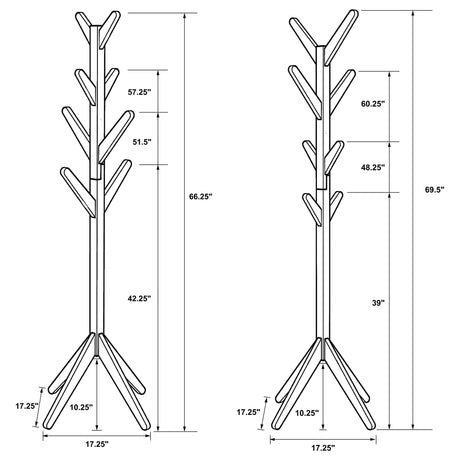 Margaret Cappuccino Solid Wood Coat Rack by Coaster at Eve Furniture